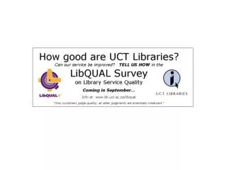 LibQUAL Survey and enter to WIN one of three iPod minis! Watch your inbox 12 - 30 September
