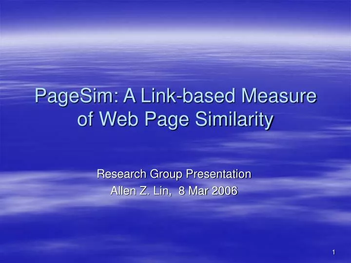 pagesim a link based measure of web page similarity