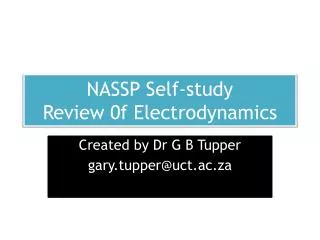 NASSP Self-study Review 0f Electrodynamics