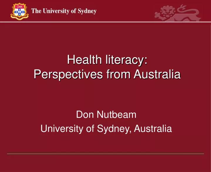 health literacy perspectives from australia