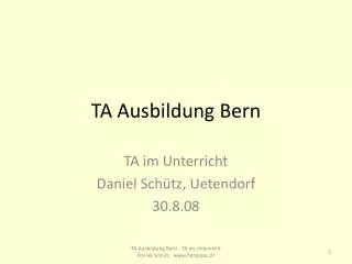 ta ausbildung bern