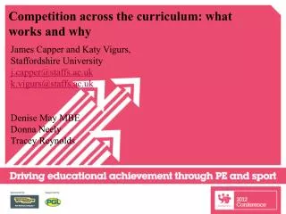 Competition across the curriculum: what works and why
