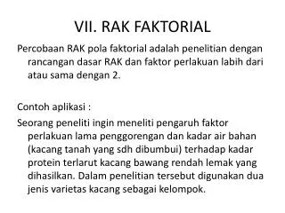 vii rak faktorial