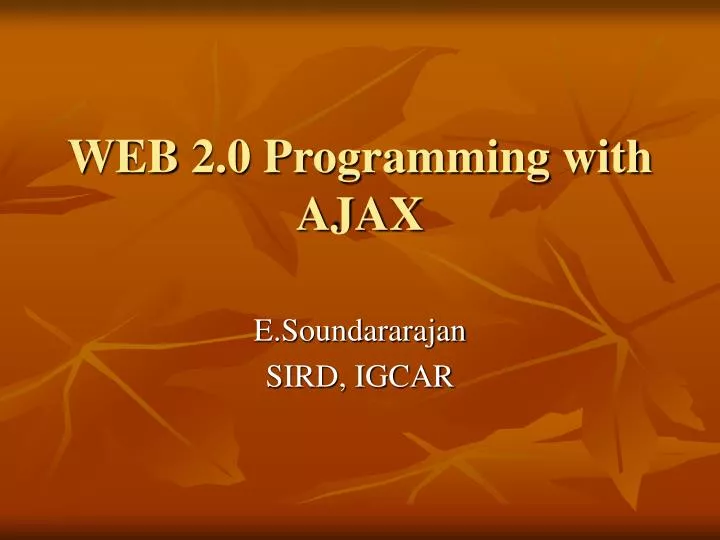 web 2 0 programming with ajax