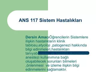 ans 117 sistem hastal klar