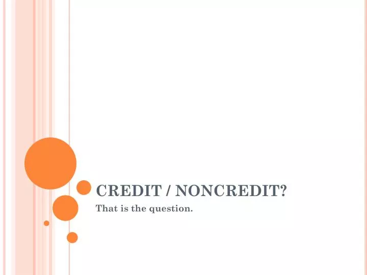 credit noncredit