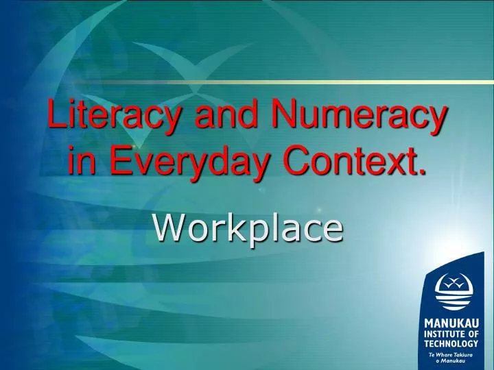 literacy and numeracy in everyday context