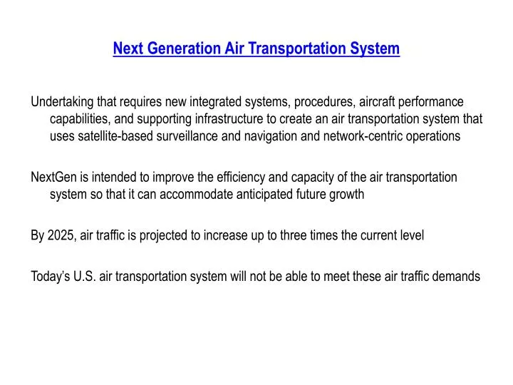 next generation air transportation system