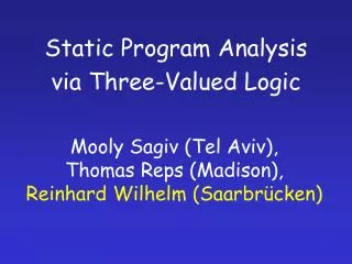 Static Program Analysis via Three-Valued Logic