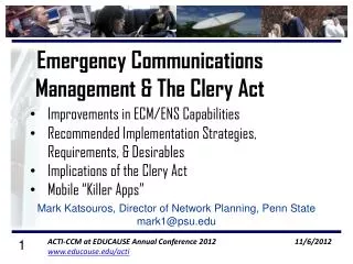 Emergency Communications Management &amp; The Clery Act