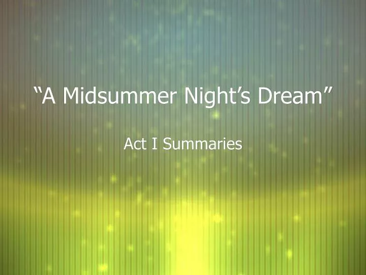 a midsummer night s dream