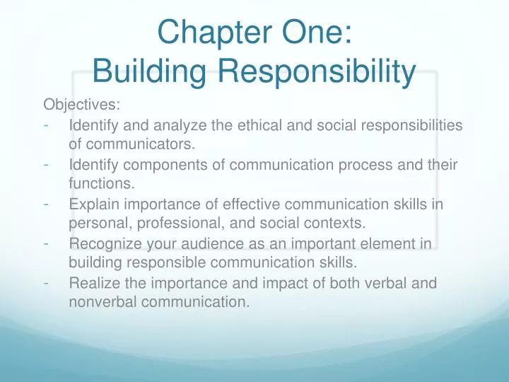 chapter one building responsibility