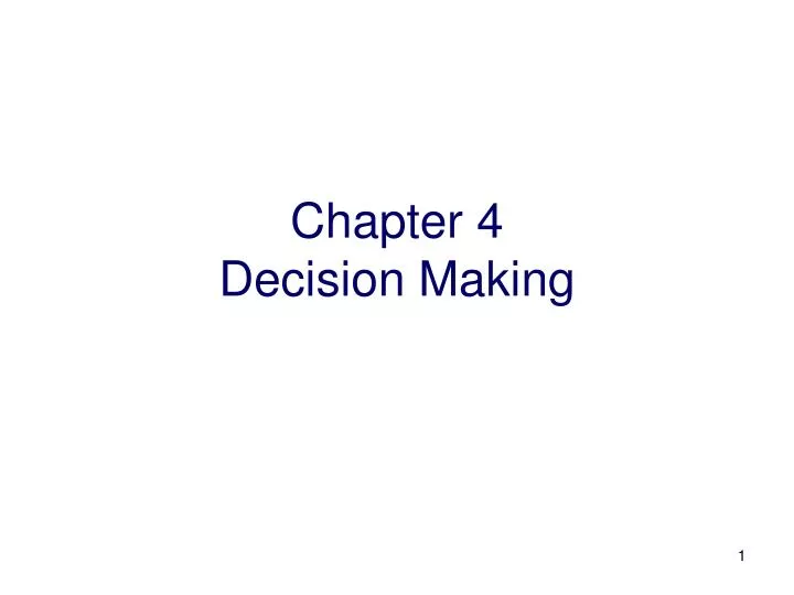 chapter 4 decision making