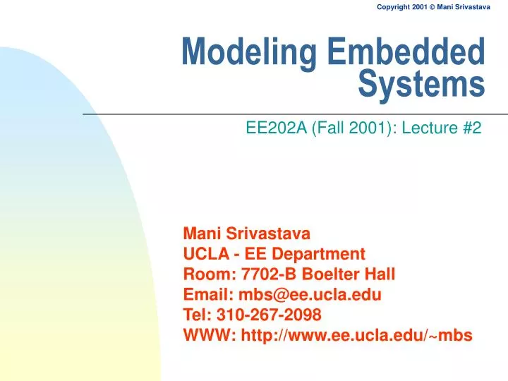 modeling embedded systems