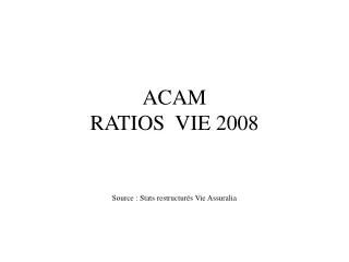 acam ratios vie 2008