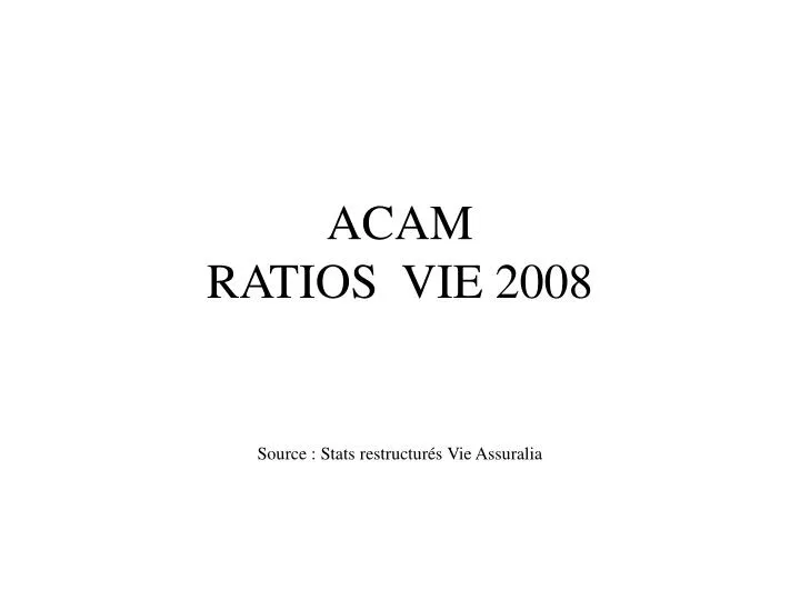 acam ratios vie 2008