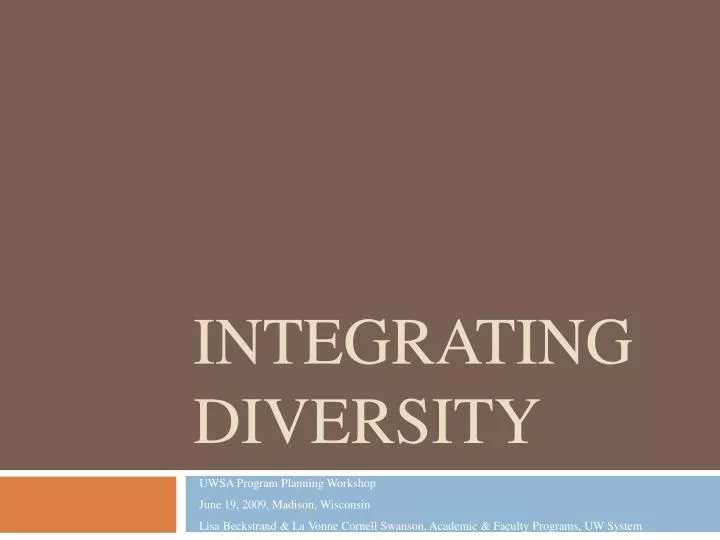 integrating diversity