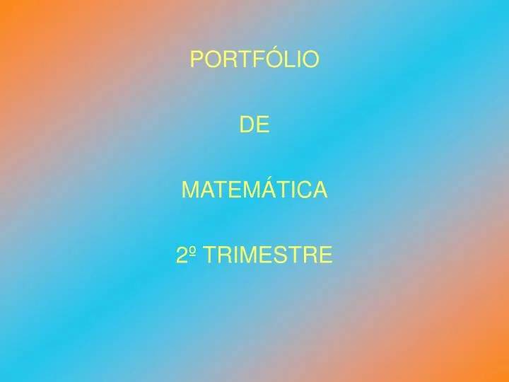 portf lio de matem tica 2 trimestre