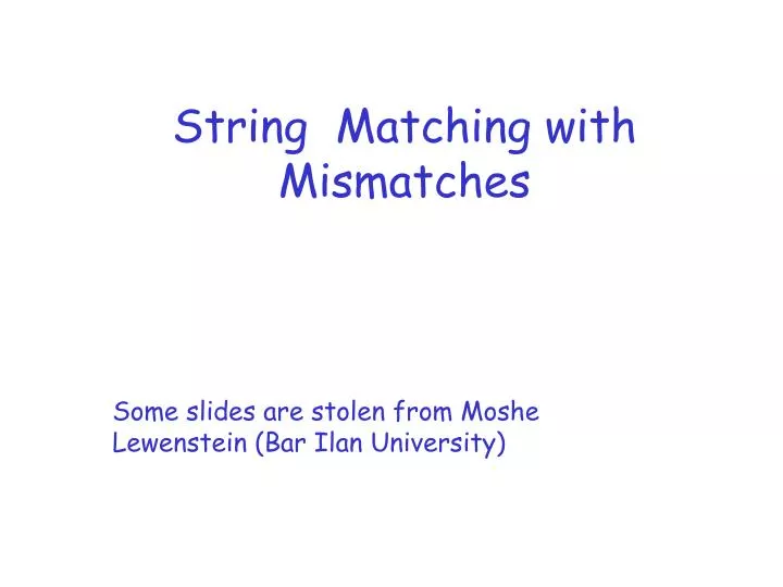 string matching with mismatches