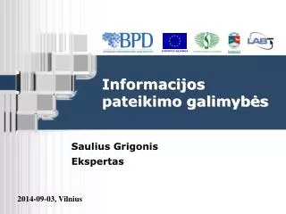 informacijos pateikimo galimyb s