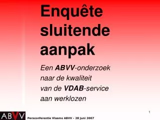enqu te sluitende aanpak