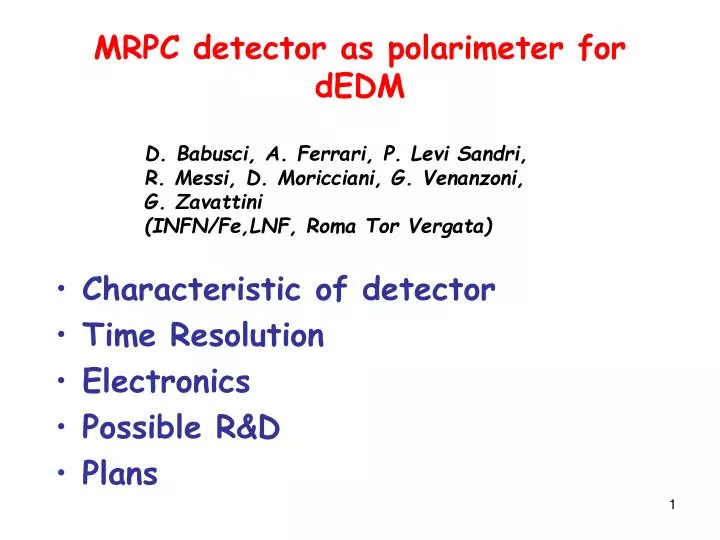mrpc detector as polarimeter for dedm