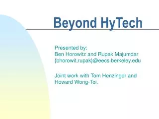 Beyond HyTech