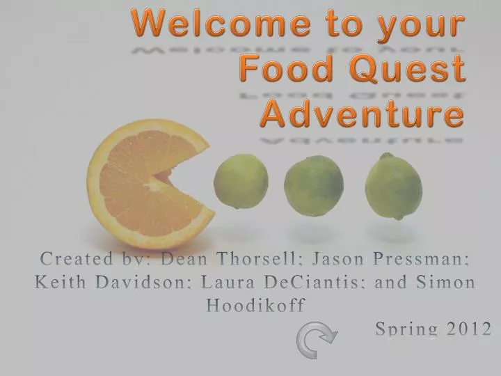 welcome to your food quest adventure