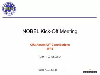NOBEL Kick-Off Meeting