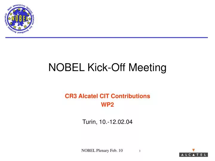 nobel kick off meeting