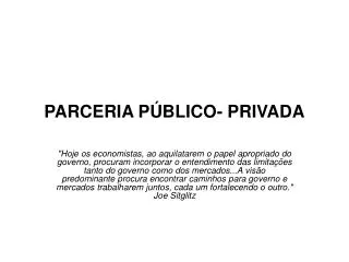 parceria p blico privada