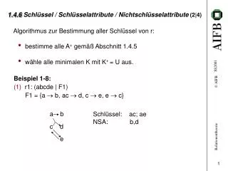 1 4 6 schl ssel schl sselattribute nichtschl sselattribute 2 4