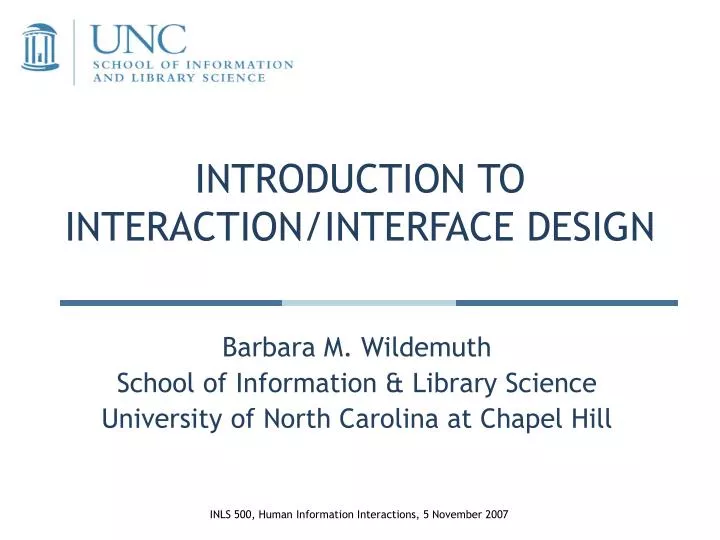 introduction to interaction interface design
