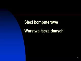 sieci komputerowe warstwa cza danych