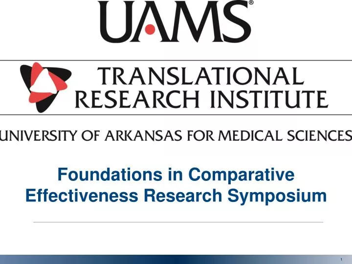 foundations in comparative effectiveness research symposium