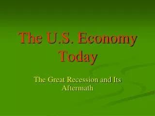 The U.S. Economy Today