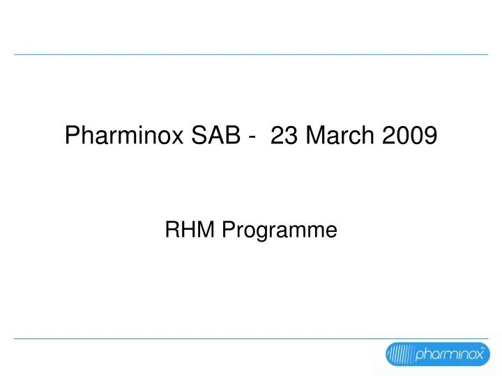 pharminox sab 23 march 2009
