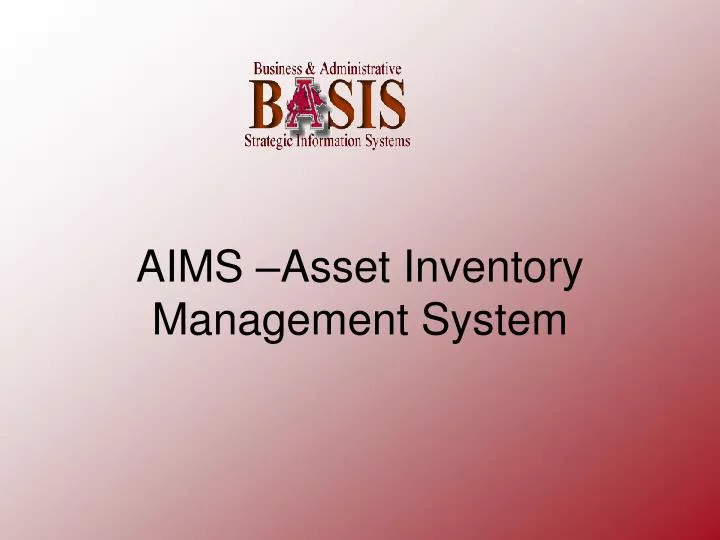aims asset inventory management system