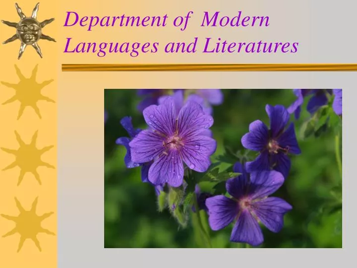 department of modern languages and literatures