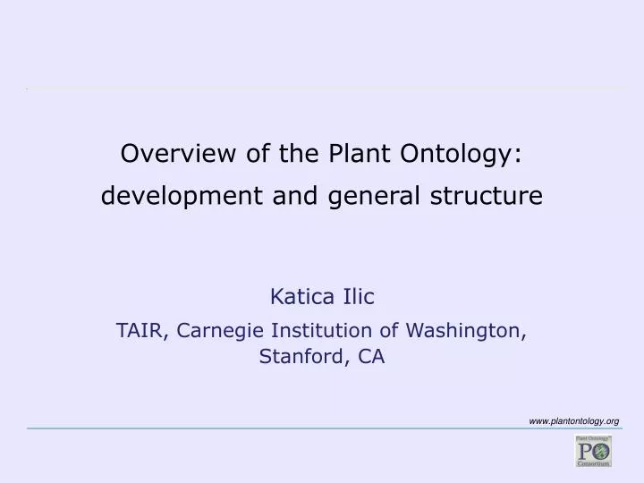 overview of the plant ontology development and general structure