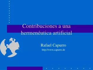 contribuciones a una hermen utica artificial