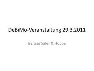 debimo veranstaltung 29 3 2011
