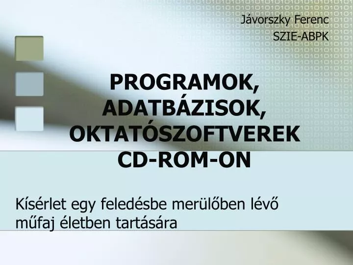 programok adatb zisok oktat szoftverek cd rom on