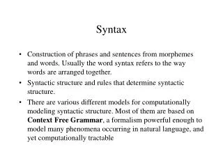 Syntax