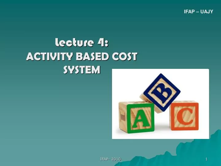 lecture 4 activity based cost system