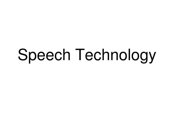 speech technology