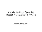 FY 09/10 Operating Budget Presentation Overview and Assessment Insights - slide 1