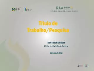 t tulo do trabalho pesquisa