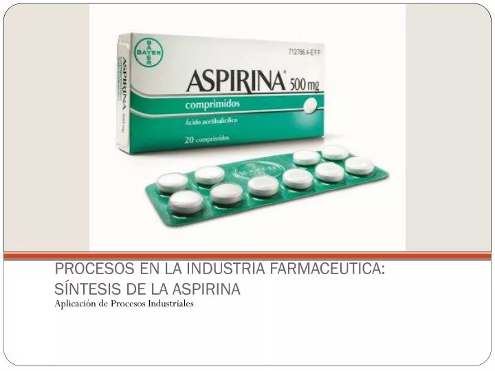 procesos en la industria farmaceutica s ntesis de la aspirina