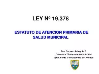 ley n 19 378 estatuto de atencion primaria de salud municipal